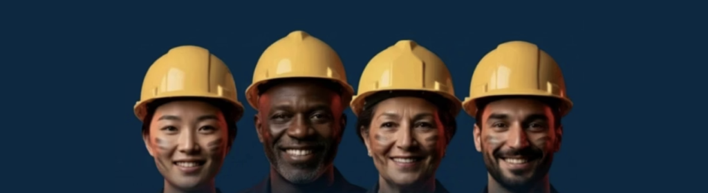 Contractors op industriële site